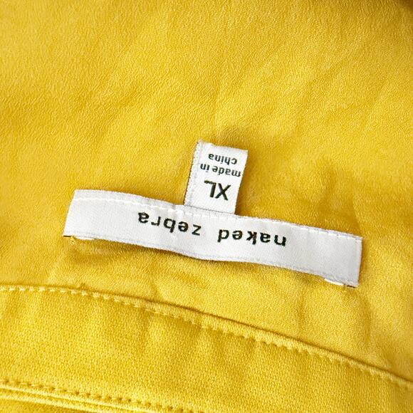 NAKED ZEBRA | Mustard Yellow Halted High Split Neck Tank Swing Dress | Size XL - Picture 6 of 7